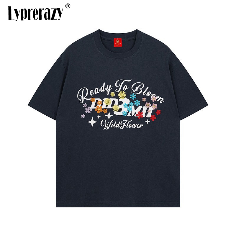 Streetwear Brand With Flowers - Lyprerazy уличная брендовая мужская футболка с
