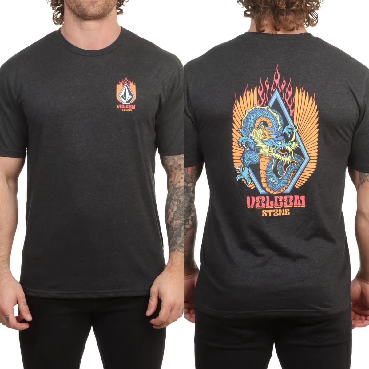 Streetwear Brand Stoned & Co - Футболка с принтом Draggin Stone Volcom,