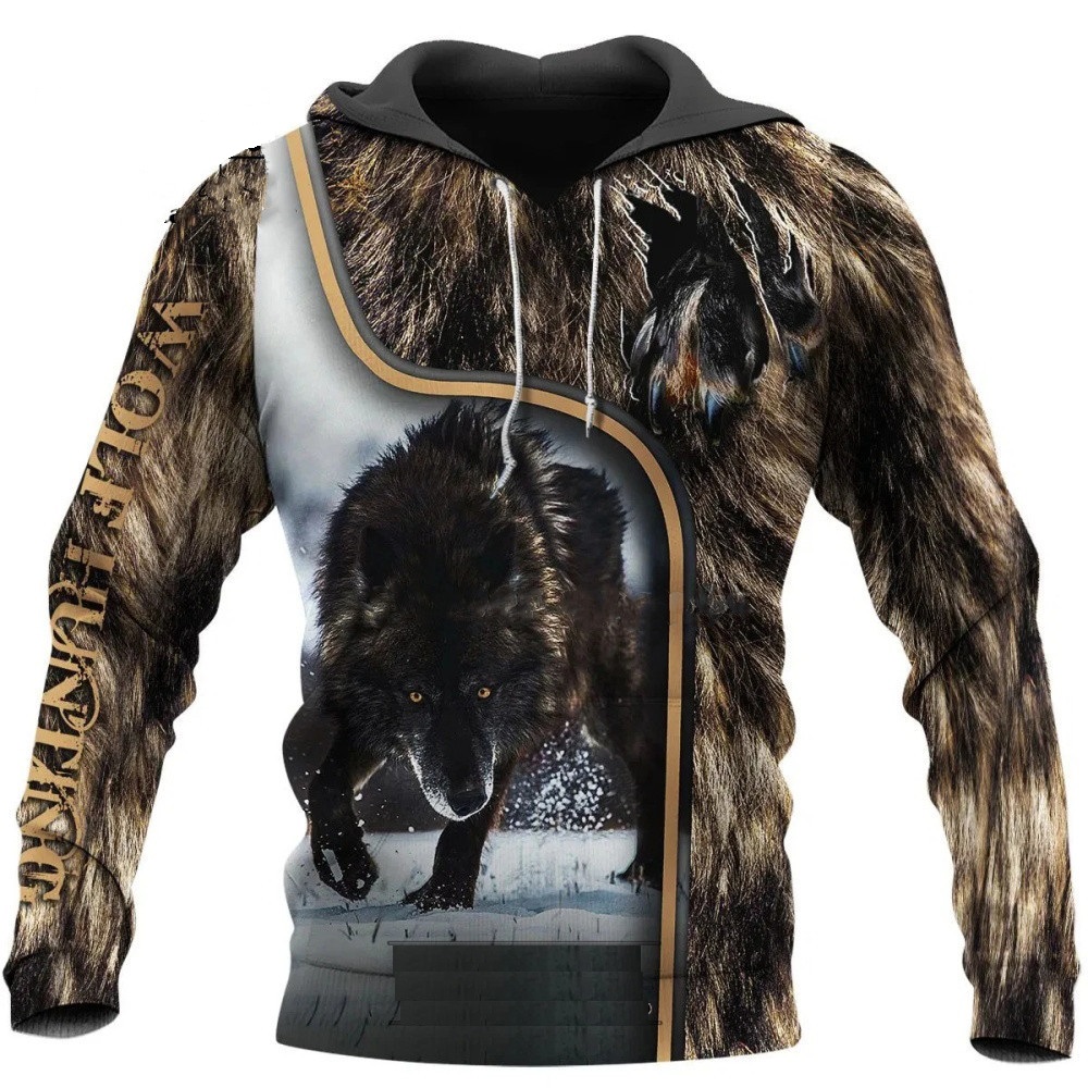Streetwear Brand Tracksuit - Толстовки с принтом волка, мужские 3d